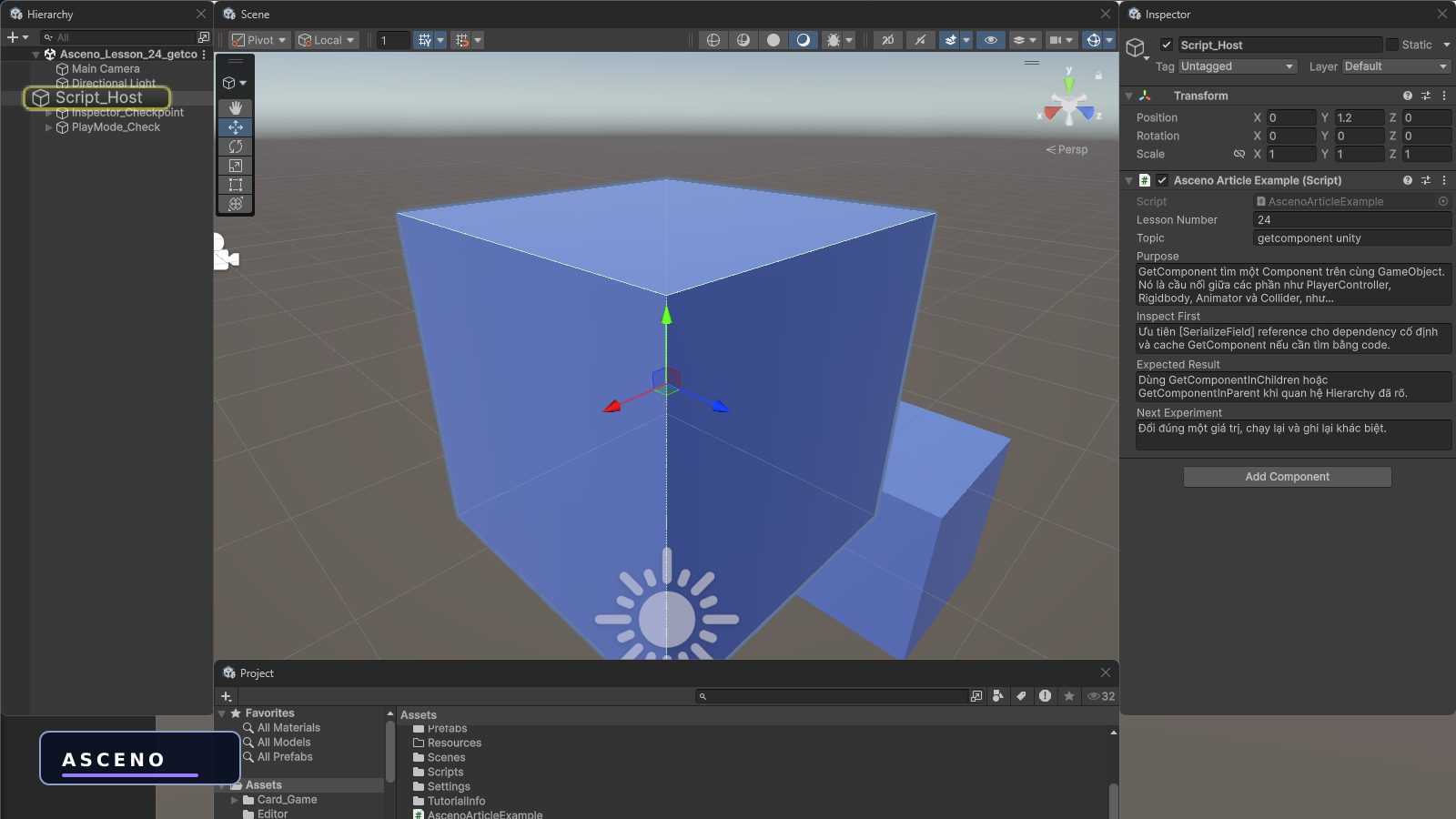 GetComponent trong Unity là gì? Cách lấy Component đúng cách — native Unity practice